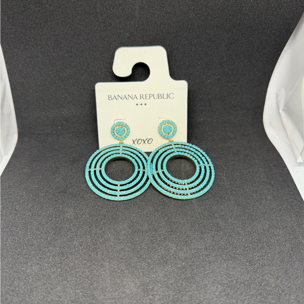 Banana Republic Aqua Hoop Earrings